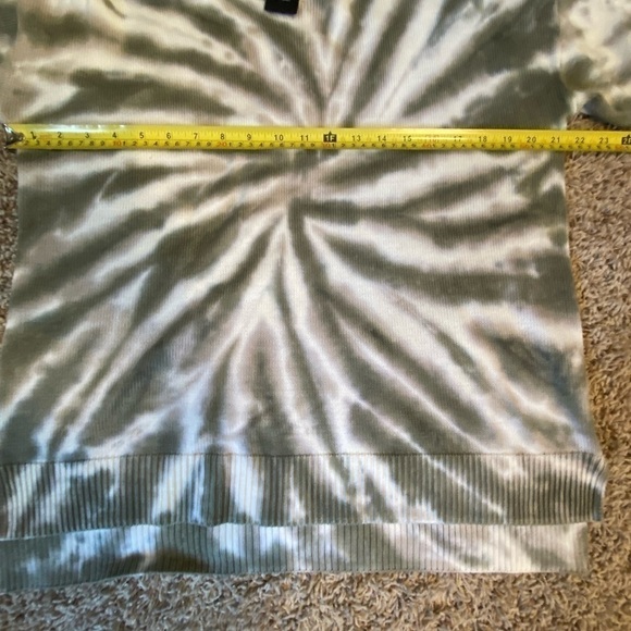 DESIGN History Sweater Tie Dyed Green Size Large Long Sleeves Ribbed Trim - Picture 5 of 7